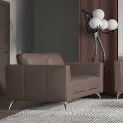 Malaga Loveseat Taupe Top Grain Leather