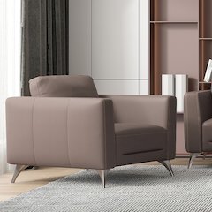 Malaga Chair Taupe Top Grain Leather