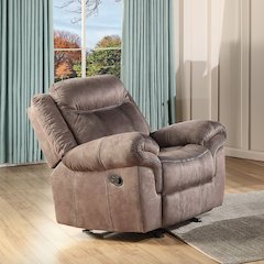 Zubaida Motion Glider Recliner Two Tone Chocolate Velvet