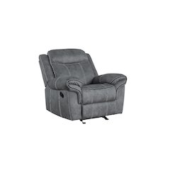 Zubaida Motion Glider Recliner Two Tone Gray Velvet