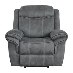 Velvet Glider Recliner Rocker Chair, Two Tone Gray Velvet