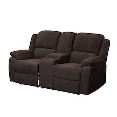 Madden Motion Loveseat w/Console Brown Chenille
