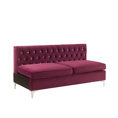 Jaszira Modular - Armless Sofa Burgundy Velvet