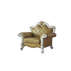 Picardy Chair w/Pillow Butterscotch Synthetic Leather & Antique Pearl