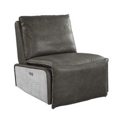 Metier Power Motion Recliner, Gray Top Grain Leather & Aluminum (59940)