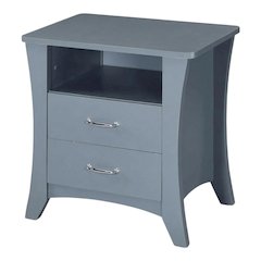 Gray Finish Nightstand with Transitional Style and Ample Clearance