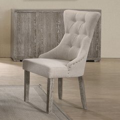 Gabrian Side Chair (Set-2) Fabric & Reclaimed Gray