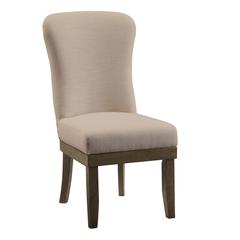 Landon Side Chair (Set-2) Beige Linen & Salvage Brown