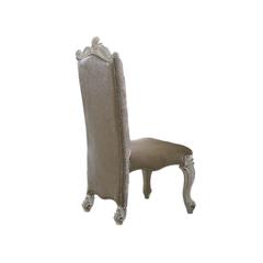 Versailles Side Chair (Set-2) Synthetic Leather/Fabric & Bone White