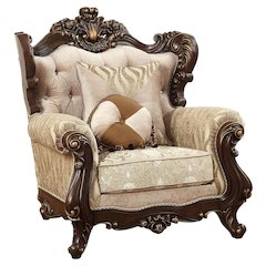 Shalisa Chair w/2 Pillows(Same LV01587) Fabric & Walnut