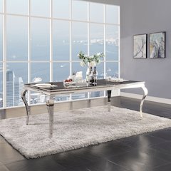 Cyrene Dining Table Stainless Steel & Clear Glass