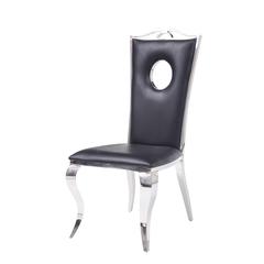 Cyrene Side Chair (Set-2) Synthetic Leather & Stainless Steel
