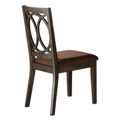Jameson Side Chair (Set-2) Brown Fabric & Espresso