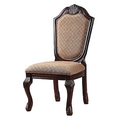 Chateau De Ville Side Chair (Set-2) Fabric & Espresso