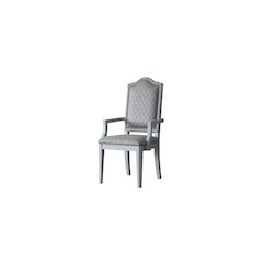 House Marchese Arm Chair (Set-2) Two Tone Gray Fabric & Pearl Gray