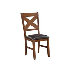 Apollo Side Chair (Set-2) Espresso Synthetic Leather & Walnut