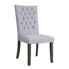 Merel Side Chair (Set-2) Gray Linen & Gray Oak