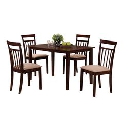 Samuel 5Pc Dining Set Espresso & Microfiber