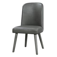 Waylon Side Chair (Set-2) Gray Synthetic Leather & Gray Oak