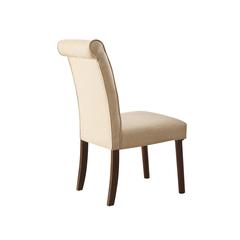 Gasha Side Chair (Set-2) Beige Linen & Walnut