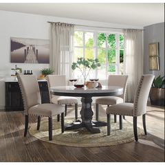 Nolan Side Chair (Set-2) Linen & Salvage Dark Oak
