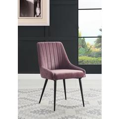 Caspian Side Chair (Set-2) Pink Fabric & Black