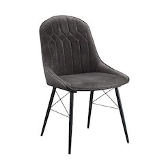 Abraham Side Chair (Set-2) Gray Fabric & Black