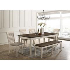 Fedele Dining Table Weathered Oak & Cream