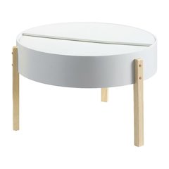 Coffee Table White & Wood-Tone Pine MDF with Durable Finish and Stylish Design