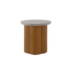 Evelyn End Table, Faux Concrete Top & Walnut  Finish