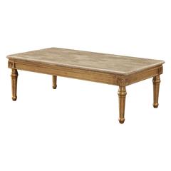 Daesha Coffee Table Natural Marble Top & Antique Gold