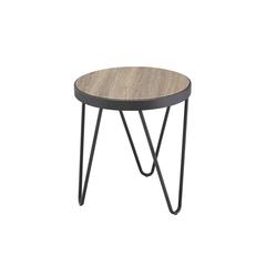 Bage End Table Weathered Gray Oak & Metal
