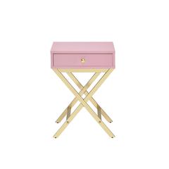 Coleen Accent Table Pink & Gold