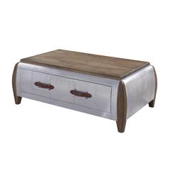 Brancaster Coffee Table Antique Oak & Aluminum