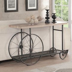 Francie Sofa Table Oak & Antique Gray
