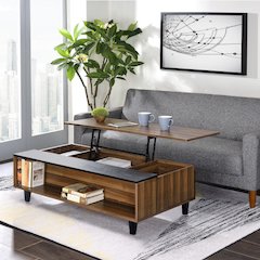 Avala Coffee Table w/Lift Top Walnut & Black