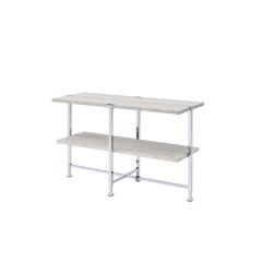 Brecon Sofa Table White Oak & Chrome