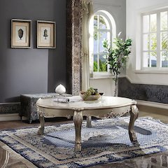 Dresden II Coffee Table Gold Patina & Bone