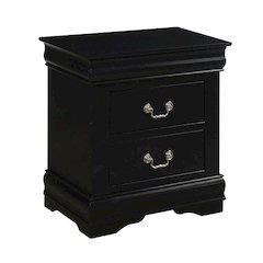 Black Philippe Nightstand with Modern Design and Ample Storage