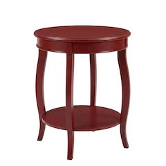 Red, Accent Side Table, Quality Build, Durable Wood Frame