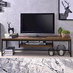 Bob TV Stand Weathered Oak & Black Metal
