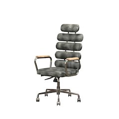 Calan Swivel Office Chair Vintage Black Top Grain Leather