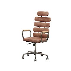 Calan Swivel Office Chair Vintage Whiskey Top Grain Leather