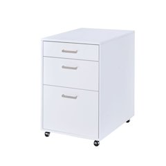 Coleen File Cabinet White High Gloss & Chrome