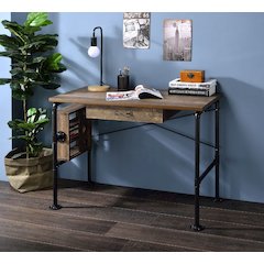 Endang Writing Desk Weathered Oak & Black