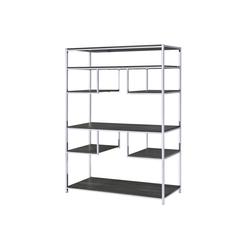 Vonara BookShelf Rustic Gray Oak & Chrome
