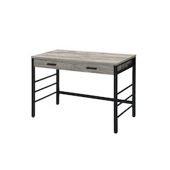 Disho Writing Desk w/USB Port Light Weathered Oak & Black