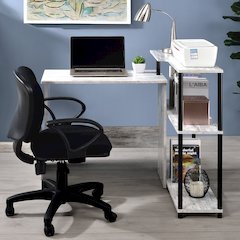 Ievi Writing Desk Antique White & Black