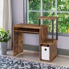 Lyphre Computer Desk Weathered Oak & Black