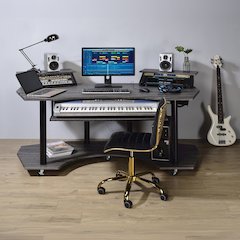 Eleazar 71" Music Studio Desk Black Oak